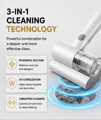 3-in-1 UV Dust & Mite Vacuum Cleaner